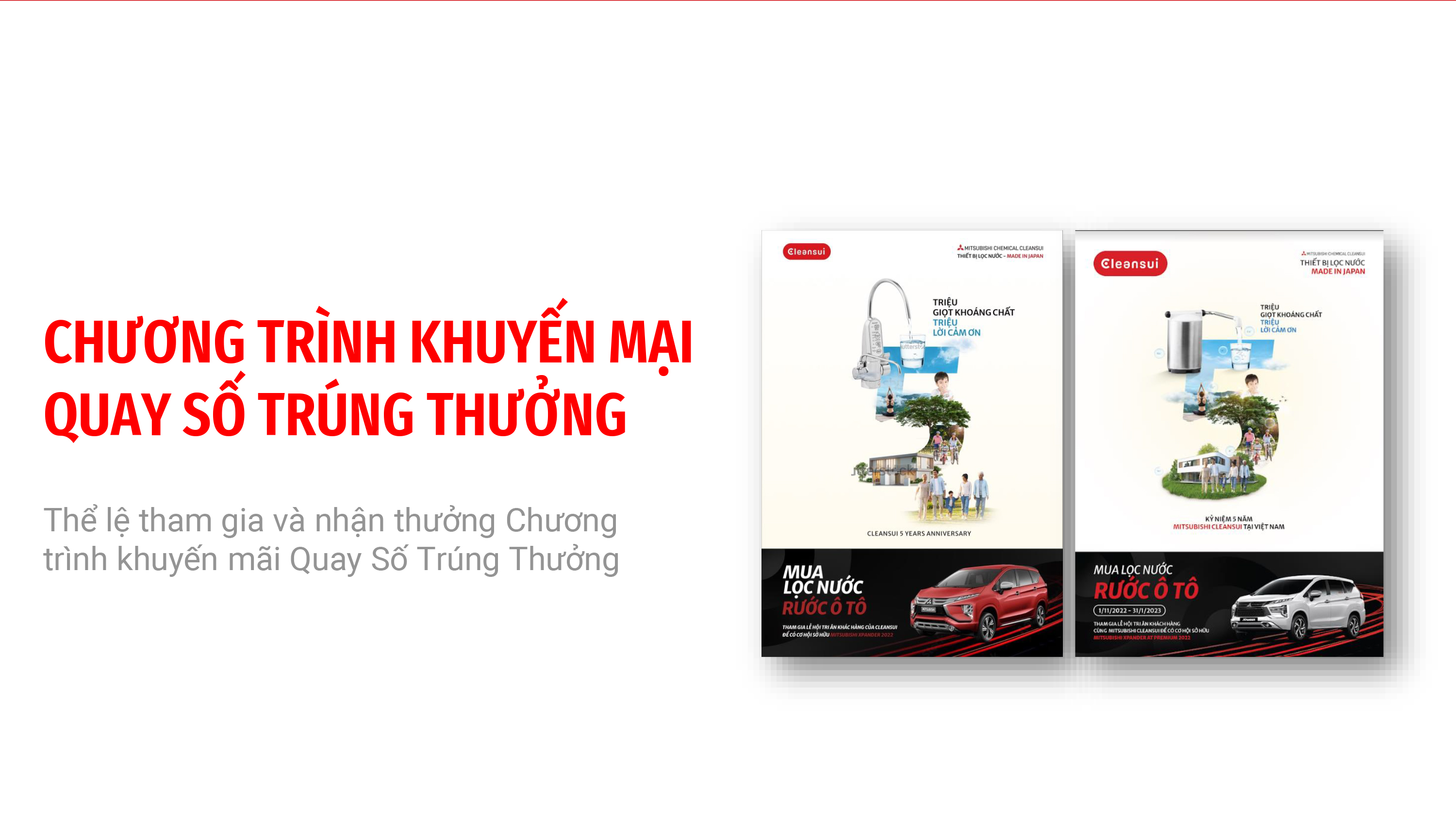 Chương trình khuyến mãi - quay số trúng thưởng Cleansui -5